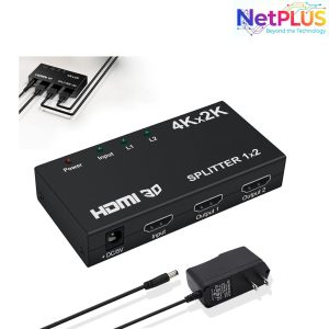 4K HDMI Splitter - 2Port High Speed Ultra HD 4K30Hz 3D Full HD 1080p Video and Audio Screen Duplicator Mirror Box